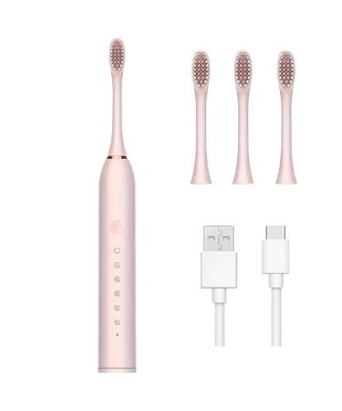 Sonic Electronic Toothbrush with 6 Modes and Smart Timer Perfect for Men and Women Clean Teeth and Gums Effectively Pink
