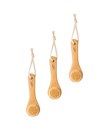 Cleaning Brush 3pcs Wood Cleaning Bristles Bamboo for Handle Cleansing Women Wooden Brush Natural Facial Removing Skin Cleanser Washing Massager Exfoliating and Exfoliation Men Face Women with (Size 13.6x4.2cm