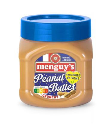 MENGUY'S Beurre de Cacahu tes Crunchy - 454g de pure gourmandise dans un pot artisanal - id al pour les petits d jeuners et en-cas - made in Bretagne - Le Lot De 3