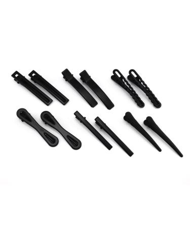 yueton Pack of 12 Black Matte Barrettes Bobby Pin Alligator Clip Hair Clips Bride Head-wear Edge Clip Clamps for Ladies Girls Hair Bows