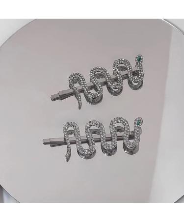 Rhinestone Snake Hair Clips - Punk Halloween Hair Accessories for Women and Girls | 2pcs - Buy Online on GoSupps.com