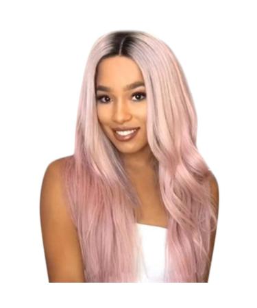 Wig Ladies Long Hair Pink Brazilian Women Long Cosplay Wavy Synthetic Curly Hair 50s 60s 70s 80s