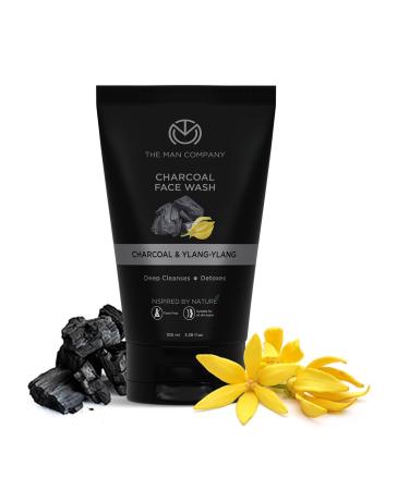 Shop The Man Company Activated Charcoal Face Wash for Men | Anti Pollution Acne Control Deep Cleansing | Ylang Ylang & Argan Oils - 100ml | All Skin Types - Buy Online on GoSupps.com