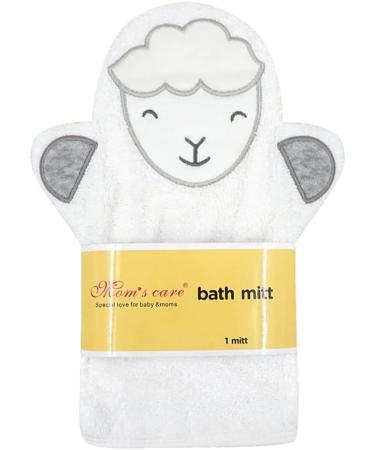 2Pcs Cute Animal Baby Wash Mitt Set - Panda Sheep Design Kids Bath Mitt for Gentle Skin Cleansing - Buy Online on GoSupps.com