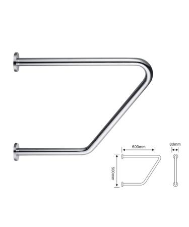 Anti-Slip Handrail Toilet Grab Handle Bathroom Toilet Handrail Security Pole Curve Grab Bar Stainless Steel Wall Mounted Shower Handrail R