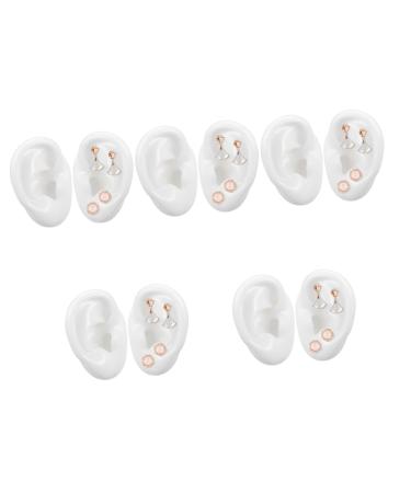 5 Pairs Artificial Ears Human Ear Model Simulation Ear Mold Simulation Ear Model Fake Ear Models Silicone Ear Model Artificial Ear Model Imitation Ear Mold Silicone Ear Mold