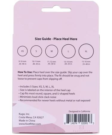 FootFitter Heel Caps - 5 Pairs of Protective Tip Covers for High Heels - Noise Reducing Slip-On Caps in Black - Buy Online on GoSupps.com