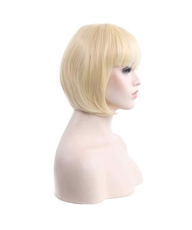 Blonde Long Bob Wig for Women - Cosplay Straight Anime Style - Synthetic & Human Hair | Perfect for Parties & 80s Looks - Buy Online on GoSupps.com