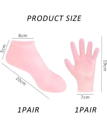 1 Pair of Foot Covers and 1 Pair of Gloves Silicone Socks for Women Moisturizing Socks Silicone Socks for Foot Spa Pedicure Exfoliating Socks Gel Socks for Cracked Heels - Buy Online on GoSupps.com