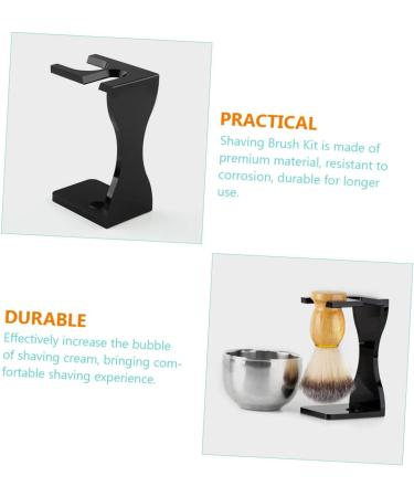 PopetPop Men's Razor Set - 4-Piece Facial Salon Brush & Hair Removal Kit | Comfortable Styling & Grooming Tools for Black Suits - Buy Online on GoSupps.com