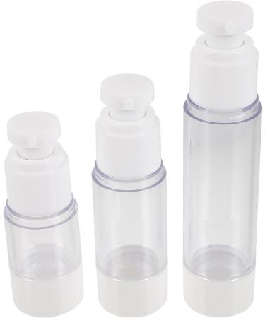 Lurrose 3PCS 15/30/50ml Airless Pump Bottles Press Pump Cosmetics Container Essence Cleanser Emulsion Storage Dispenser for Travel White - Buy Online on GoSupps.com