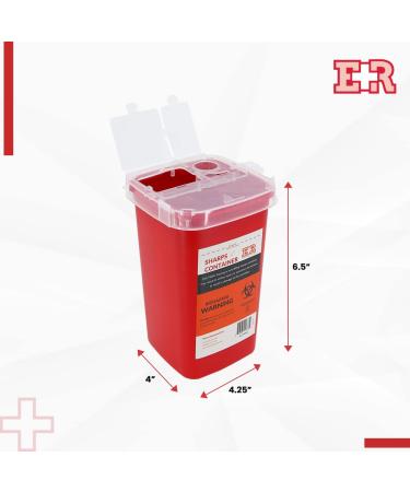 1 Quart Sharps Container with Split Lid and Locking Mechanism - Ever Ready First Aid - Buy Online on GoSupps.com