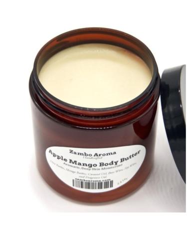 Apple Mango Body Butter | Premium Rich Handmade Body Moisturizer Organic Shea Butter Mango Butter and Coconut Oil - 8oz