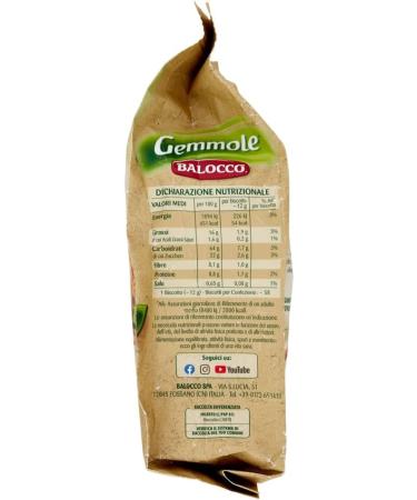 Balocco Gemmole Biscotti Integrali Pack of 6 whole grain biscuits with a mix of sprouted fine cereals and brown sugar grains 700 g - Buy Online on GoSupps.com
