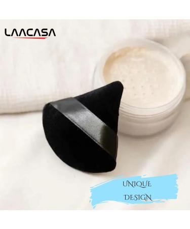 LAACASA 8 Pcs Reusable Black Triangle Powder Puffs with Strap for Dry & Wet Makeup - Soft Foundation Makeup Sponge for Pressed Powder - Buy Online on GoSupps.com