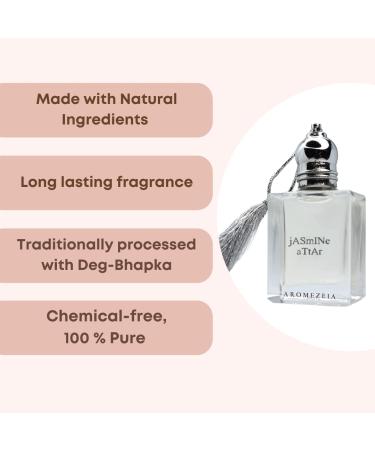 Jasmine Attar 100% Natural Fragrance Alcohol Free Pure Hydro Distilled Organic Grade Base Paraben-free Sulphate-free Unisex From India's Perfume Capital-Kannauj - Buy Online on GoSupps.com