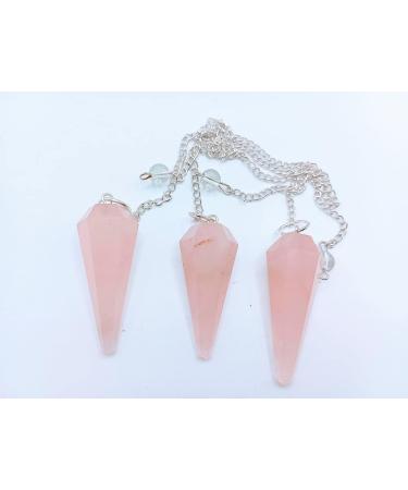 Rose Quartz Pendulum - Handcrafted Genuine Gemstone for Healing, Witchcraft, and Divination - Buy Online on GoSupps.com