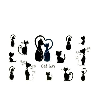 Oottati Small Cute Cats Love Totem Temporary Tattoo (2 Sheets) | Fun and Whimsical Designs for Animal Lovers - Buy Online on GoSupps.com