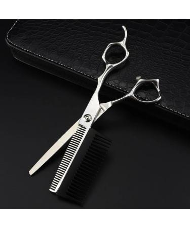 Professional 6-Inch Hair Cutting Scissors for Barbers - Silver Thinning Steel Hairdresser Scissors with Removable Comb - International Shipping Available - Buy Online on GoSupps.com