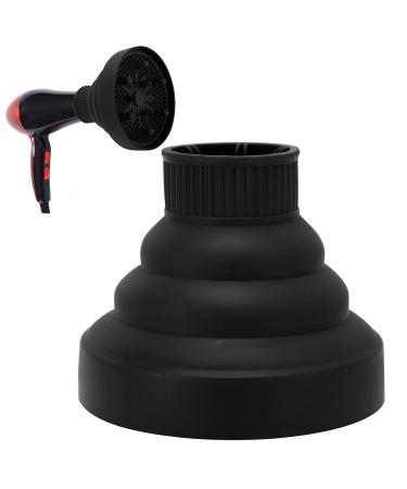 Premium Diffuser Hair Dryer for Curly Hair - Universal Collapsible Silicone Attachment | Portable & Foldable | Hair Hunger (Black) - Buy Online on GoSupps.com