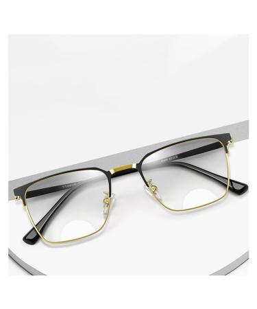 Lightweight Metal Frame Reading Glasses Anti Blue Light Rectangle Computer Reading Aid for Men Spring Hinges Visual Aid (Size : 2.5X)