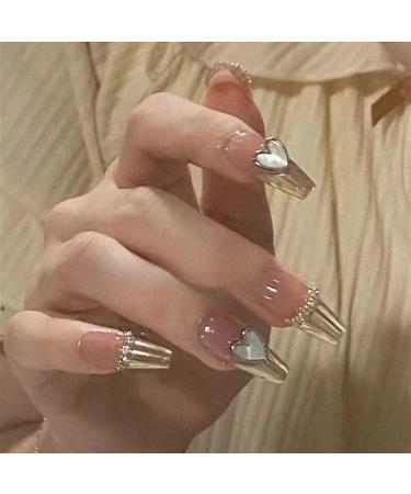 Temperament Enhancement Nail Patch Hand-Worn Nail Medium and Long Nail Light Luxury Love Online Celebrity high Sense Detachable Fake Nails Piece (10-Piece Pack) (Size : M) - Buy Online on GoSupps.com