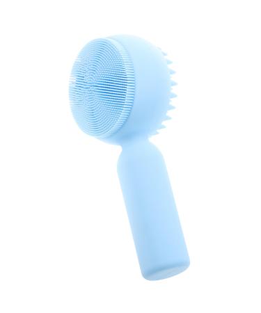 Silicone Face Brush Silicone Facial Exploration Facial Brush Silicone Face Exfoliator Exfoliating Face Brush Facial Scrubber for Face 3d Scrub Brush The Face Silica Gel 11x5cm Sky-blue