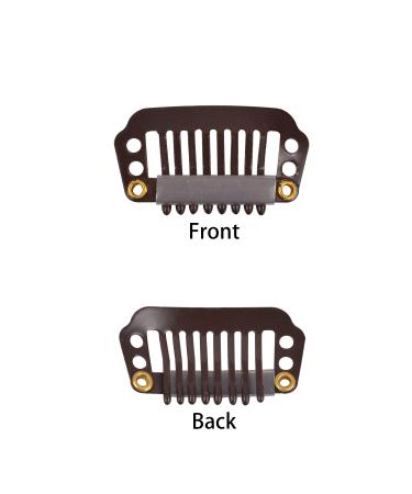 50 Pieces Dark Brown Hair Extensions Clips - 28mm 9-Teeth Rubber Metal Snap Clips for Wigs - Buy Online on GoSupps.com