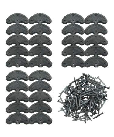 TOVOT 30pcs Heel Plates Black Heel Taps Rubber Tips Sole Heel Repair Pad Replacement with Nails(1.77 x 0.78x 0.15)