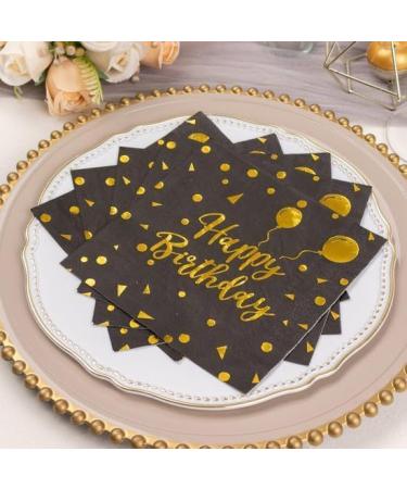 40 Pieces Blue & Gold Birthday Napkins - 33x33 cm Paper Party Napkins for Boy & Girl Celebrations - Buy Online on GoSupps.com