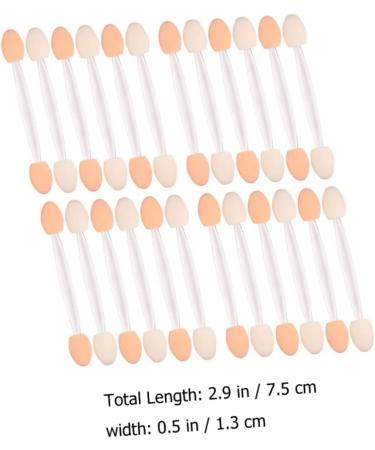 Healeved 50pcs Two-color Eyeshadow Brush Make up Kit Concealer White Makeup Stick Sponge Plastic Handle Woman - Buy Online on GoSupps.com