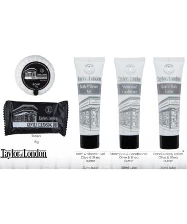 Taylor of London Articles de toilette pour h tel | Gel douche 20 x 30 ml tube de shampooing et apr s-shampoing de 30 ml 20 x 15 g de savon Flowpack | Id al pour les h tels Airbnb vacances et - Buy Online on GoSupps.com