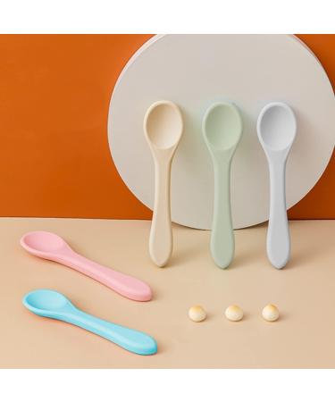 Soft Silicone Baby Feeding Forks and Spoons Set | BPA Free Cutlery for Infants | 4 Piece Pack (Light Green) - Buy Online on GoSupps.com