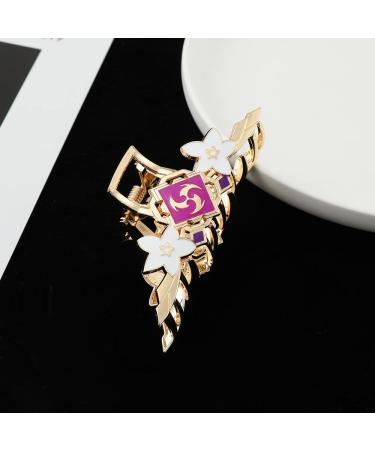 Genshin Metal Hair Clips - Cute Game Project Figure Hair Claw Clips in Purple Electro | Anime Hair Barrettes | Stylish Half Bun Hairpins - Perfect Styling Accessories Gift - Buy Online on GoSupps.com