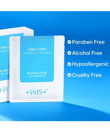 WIS Hyaluronic Acid Essence 24 Sheet Mask with Aloe Vera & Vitamin B5 - Deep Hydration for Sensitive Skin - Buy Online on GoSupps.com
