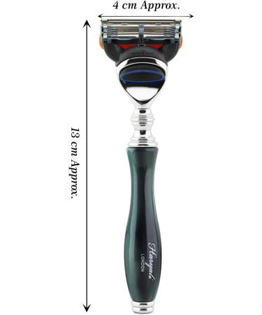 Haryali London 5-Blade Straight Razor for Men | Beard & Mustache Safety Razor with Resin Handle - International Shipping Available - Buy Online on GoSupps.com