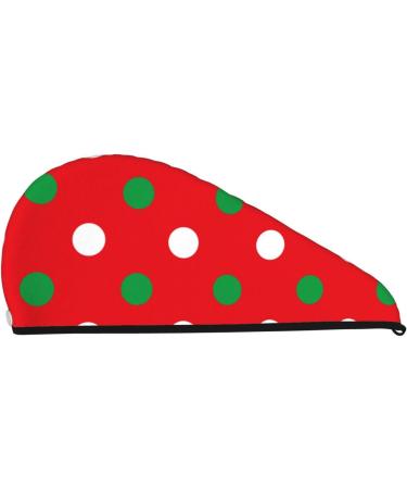 White & Green Polka Dot Microfiber Hair Towel | Super Absorbent Quick Dry Wrap for Women | Ideal for Long Curly & Thick Hair - Buy Online on GoSupps.com