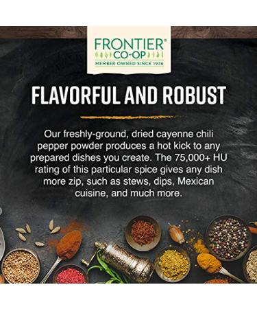 Frontier Co-op Organic Ground Cayenne Chili Peppers 1lb | 75,000 HU Spice - Buy Online on GoSupps.com