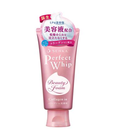 Senka Perfect Whip Collagen In 120g Moisturising Facial Cleansing Foam Enriched with Collagen and Hyaluronic Acid Made in Japan