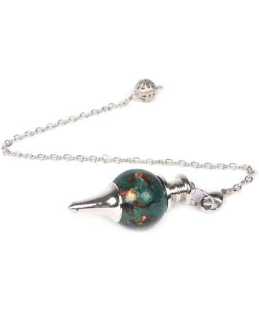 Copper Malachite Gemstone Dowsing 40mm Crystal Healing Chakra Reiki Point Pendulum - Buy Online on GoSupps.com