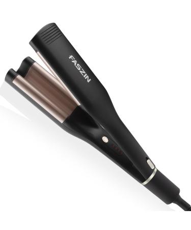 Fascinating curling iron 3 barrels of wave iron for hair hair curler beach waves curling rod adjustable fast-heated end with heat protection black