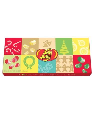 Jelly Belly 10-Flavor Gourmet Jelly Beans Christmas 120g Candy Box containing Butter Beans Coconut Jelly Cherry Candy & More Kosher Candy Gluten Free Stocking Stuffers for Teens Holidays