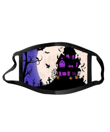 riou Halloween Adult Mouth and Nose Protection Washable with Motif Reusable Mouth and Nose Scarf for Women Men