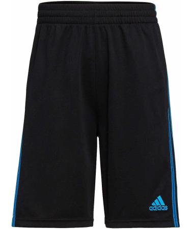 adidas Youth 2-Pack 3 Stripes Shorts - Navy/White & Black/Bright Blue (Large) - Buy Online on GoSupps.com