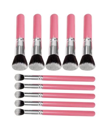 Glamza Pink Makeup Brush Set - 10 Premium Brushes for Flawless Application | International Shipping Available - Buy Online on GoSupps.com