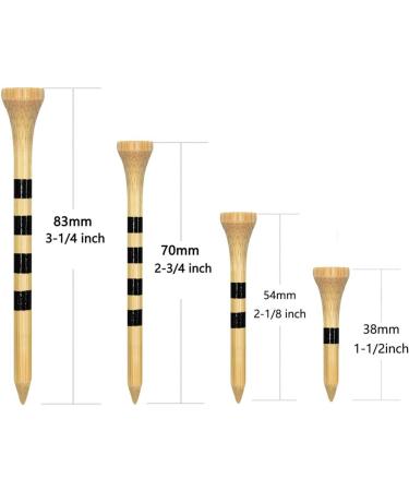 Zivisk Wooden Golf Tees 3-1/4" 2-3/4" 2-1/8" 1-1/2" Available 100 Count Bamboo Tee Golf (Natural Color White Black Green Blue Red Pink) 2 3/4 inch Natural Color - Buy Online on GoSupps.com