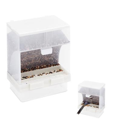 JVHLOV Transparent Bird Feeder for Budgies Automatic Bird Feeder Parrots Parakeets Cage Feeder - Buy Online on GoSupps.com
