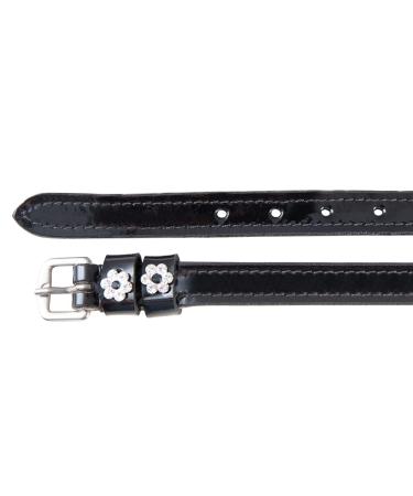 PFIFF 102919 Patent leather spur straps Jewels with rhinestones black size 1 women: length 46 cm width: 1.3 cm black