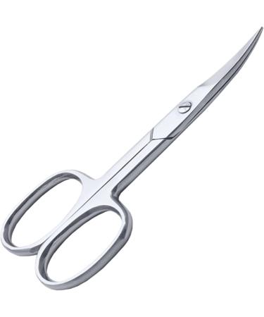 Cuticle Nail Scissors Curved Blade Professional Stainless Steel Beauty Scissors for Manicure Pedicure Eyebrows Nose Hair Trimming Beauty Grooming Thick Toenails