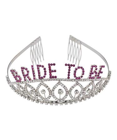 Lux Accessories Wedding Event Luxury Hair Headpiece SilverBride To Be Bridal Shower Tiara Headband